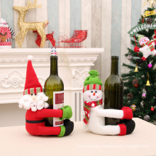 Christmas home decorations Santa snowman bottle cover large wine bottle holding piece wine bottle decorations